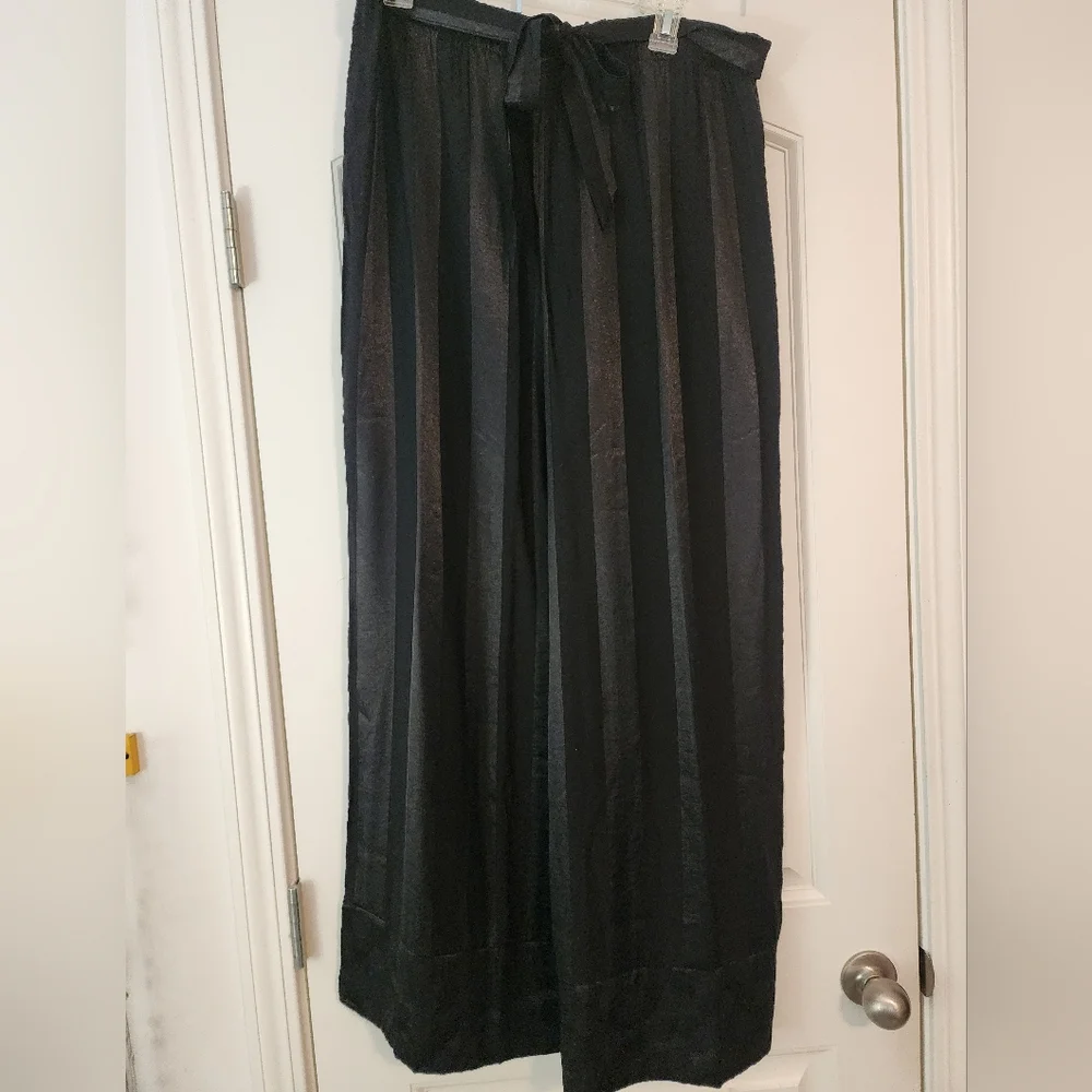 Victoria'a Secret NWT Black Striped Wide-Leg Palazzo Pants Silky Coquette XL